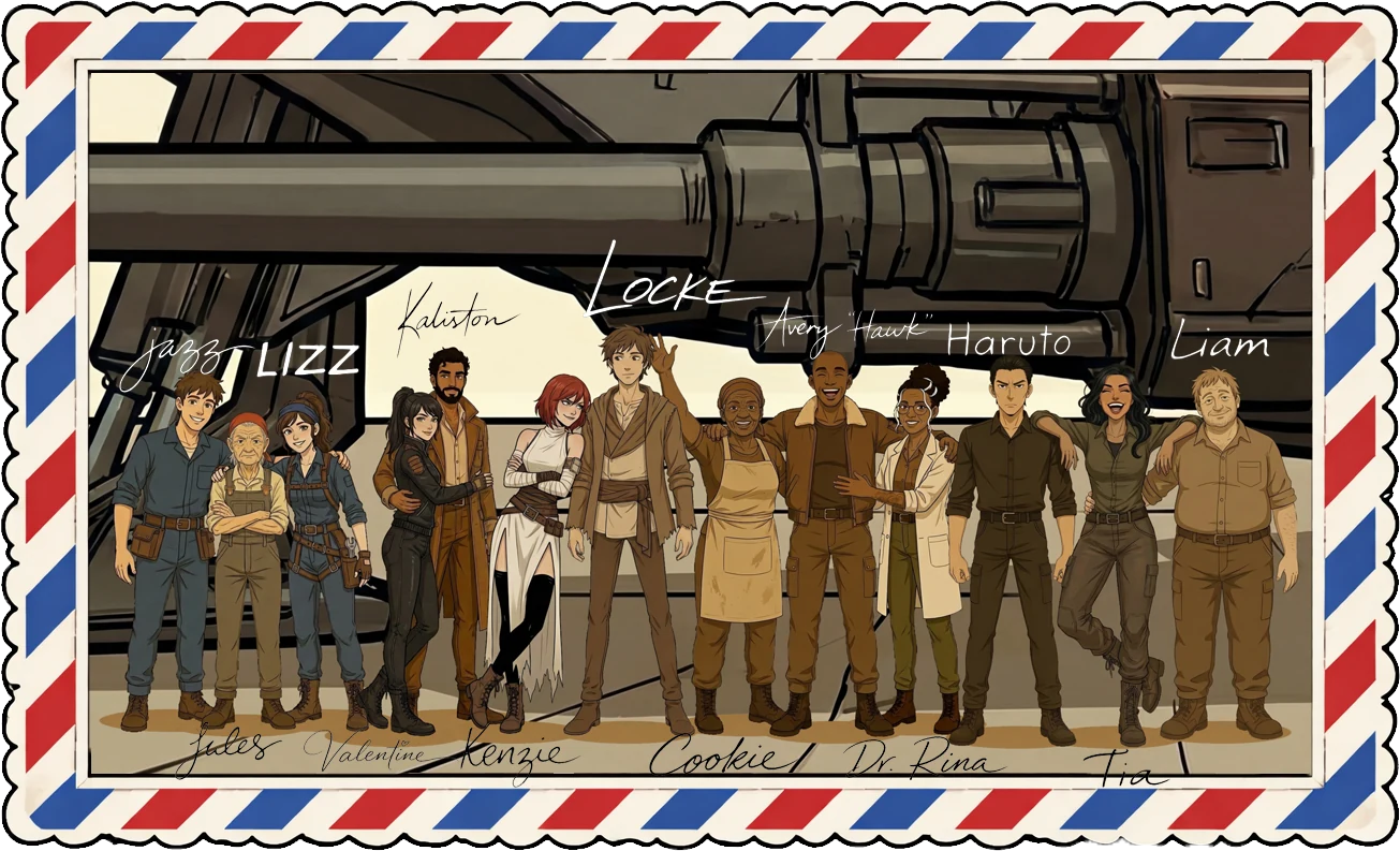 The crew of the Halcyon Days